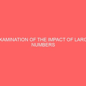examination of the impact of large numbers approach in the valuation of life assurance business a study of igi life enugu office 80007