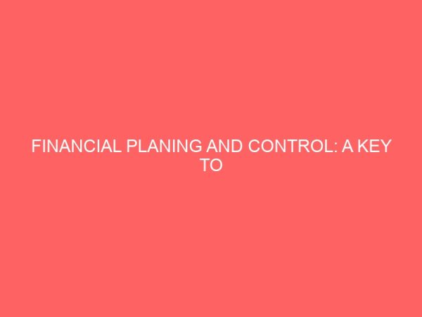 financial planing and control a key to management efficiency 2 61236