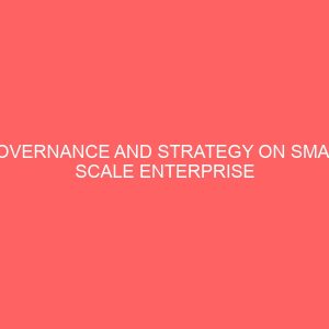 governance and strategy on small scale enterprise in nigeria 56206