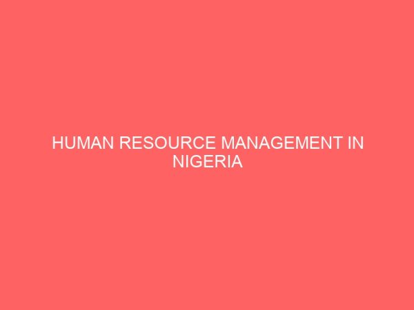 human resource management in nigeria 83984