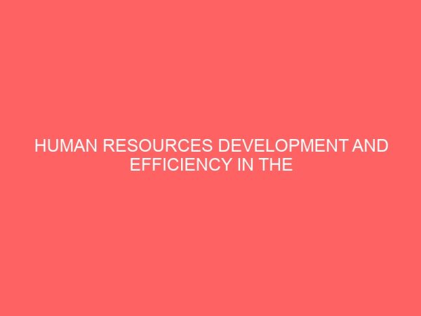 human resources development and efficiency in the public sector 83634