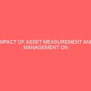 impact of asset measurement and management on corporate performance 64122