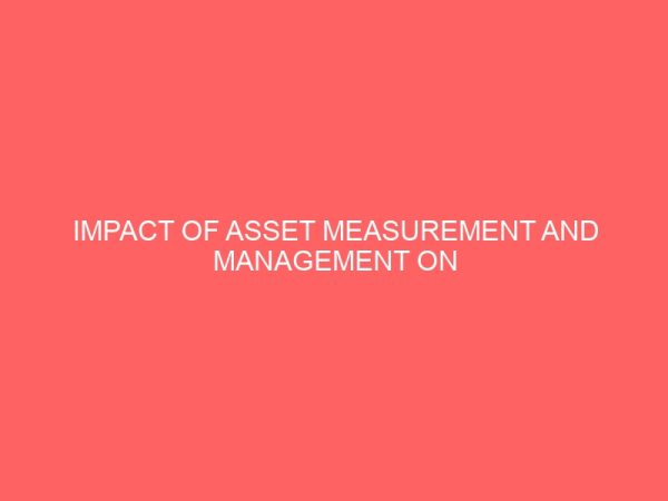 impact of asset measurement and management on corporate performance 64122