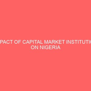 impact of capital market institution on nigeria economy 63981