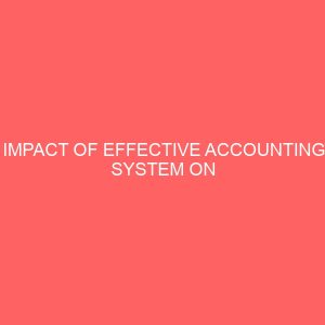 impact of effective accounting system on non profit making organization in nigeria 58455