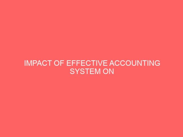 impact of effective accounting system on non profit making organization in nigeria 58455