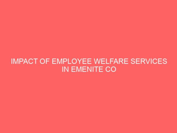 impact of employee welfare services in emenite co ltd a case study of emene enugu 63339