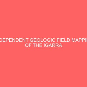 independent geologic field mapping of the igarra axis of the basement complex 81485