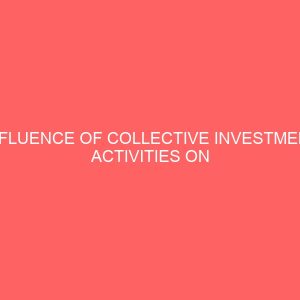 influence of collective investment activities on low income earners in nigeria 48494