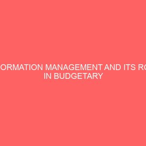 information management and its role in budgetary planning and control 72362