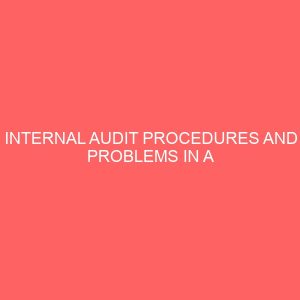 internal audit procedures and problems in a banking institution 55397