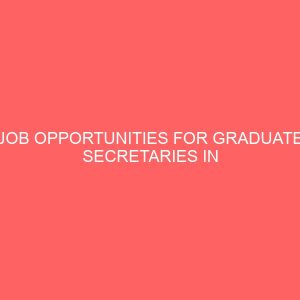 job opportunities for graduate secretaries in this new millennium a case study of enugu metropolis 63249