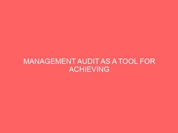 management audit as a tool for achieving organization objective 60307
