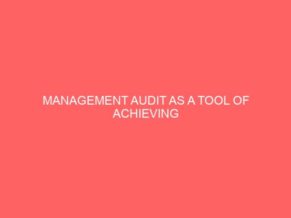 management audit as a tool of achieving organizational objective 63993