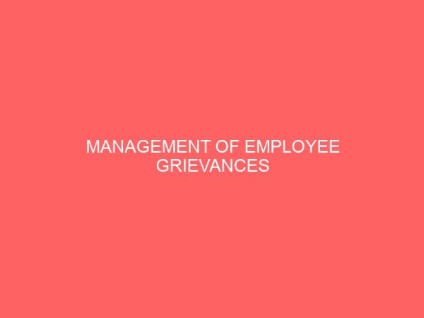 management of employee grievances 84277
