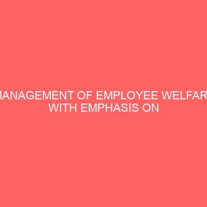 management of employee welfare with emphasis on industrial accidents and safety 2 83923