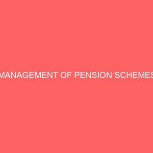 management of pension schemes 62630
