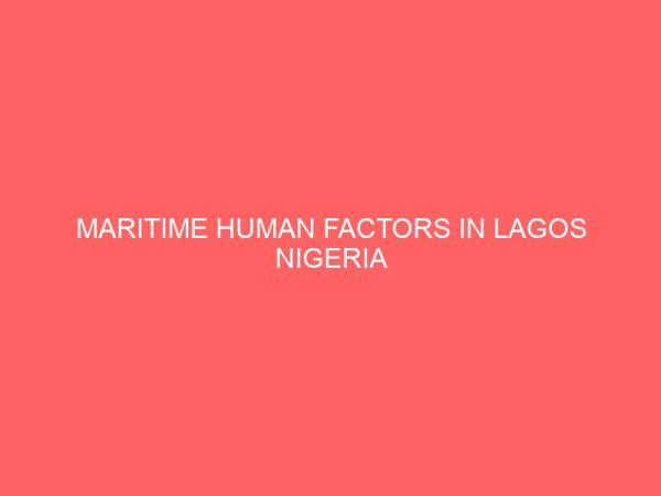 maritime human factors in lagos nigeria 78683