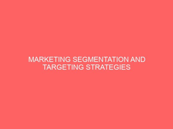 marketing segmentation and targeting strategies for a firm competitive growth a case study of chris fast food restaurant owerri imo state 44103