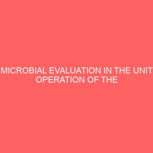 microbial evaluation in the unit operation of the processing of cane rat 78903