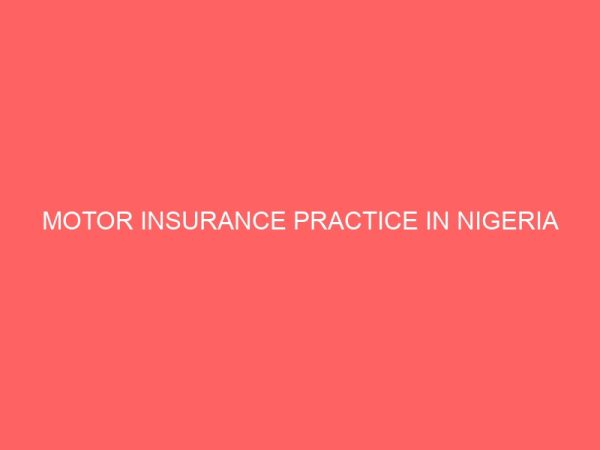 motor insurance practice in nigeria 79645