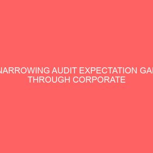 narrowing audit expectation gap through corporate governance 61129