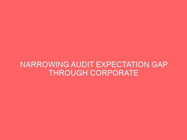 narrowing audit expectation gap through corporate governance 61129