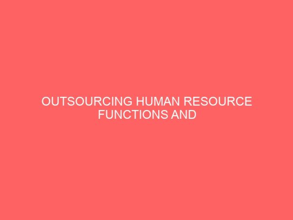 outsourcing human resource functions and performance 78920