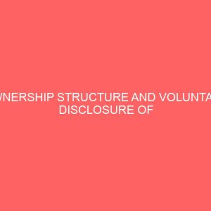 ownership structure and voluntary disclosure of listed industrial goods companies in nigeria 61127