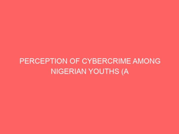 perception of cybercrime among nigerian youths a study of caritas university 47867