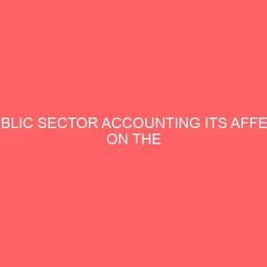 public sector accounting its affect on the performance of local government in nigeria 64115