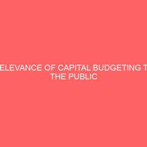 relevance of capital budgeting to the public sector organization 55396