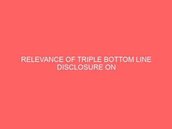 relevance of triple bottom line disclosure on corporate performance 64117