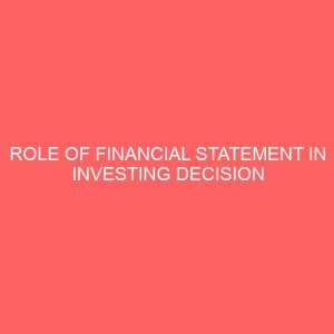 role of financial statement in investing decision making 58680