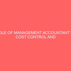 role of management accountant to cost control and profit performance in an organization 59541