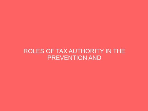 roles of tax authority in the prevention and detection of tax fraud in nigeria 2 72378