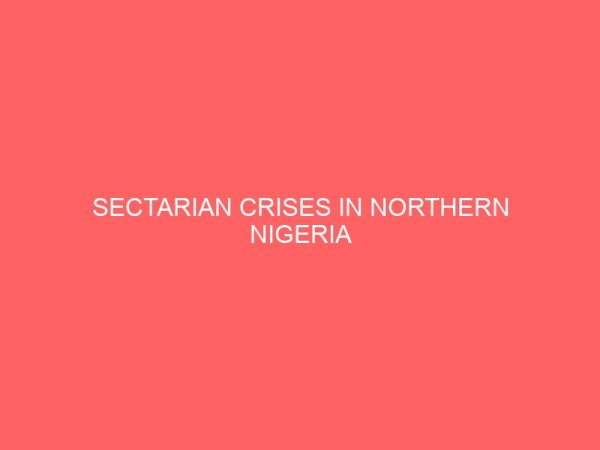 sectarian crises in northern nigeria 80988