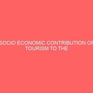 socio economic contribution of tourism to the development of hospitality industry 2 63705
