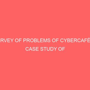 survey of problems of cybercafe a case study of 80 cybercafes in asaba 63046