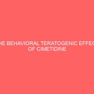 the behavioral teratogenic effect of cimetidine on the offsprings of albino rats 2 78755