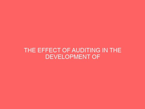 the effect of auditing in the development of nigerian economy 57701