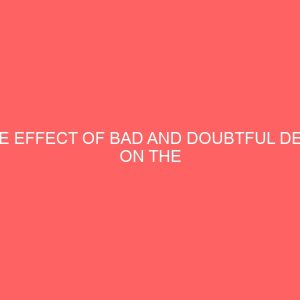 the effect of bad and doubtful debt on the liquidity of an organization 59050