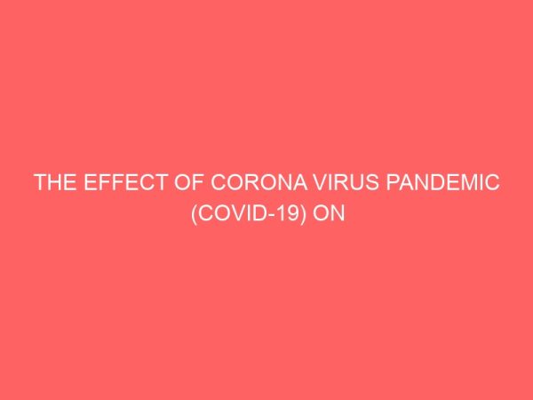the effect of corona virus pandemic covid 19 on the profitability of hotels establishment 45209