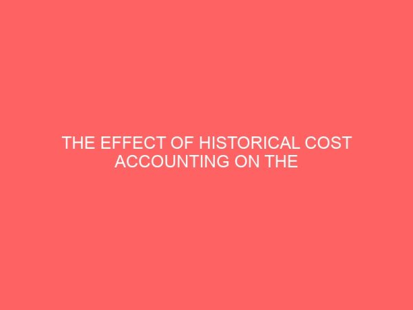 the effect of historical cost accounting on the reported profit of a company 60928