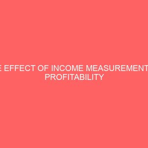 the effect of income measurement on profitability of corporate organization 61885