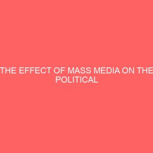 the effect of mass media on the political behavior of the electorate 43266