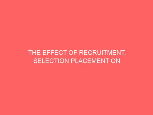 the effect of recruitment selection placement on organizational effectiveness a study of african safety insurance company okpara avenue enugu 2 80814