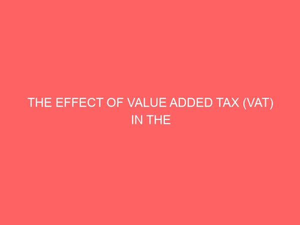 the effect of value added tax vat in the economic development of nigeria 65739