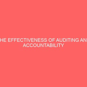 the effectiveness of auditing and accountability in the public sector 57472