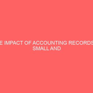 the impact of accounting records in small and medium scale industry 61241